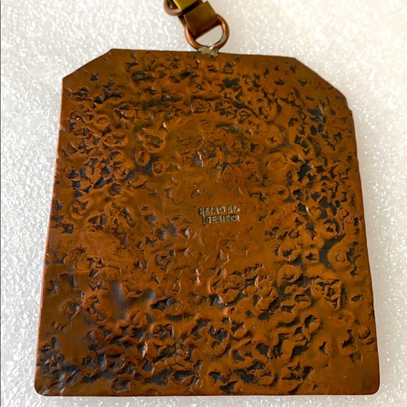 Casa Maya mixed metal hammered necklace brass - Picture 3 of 7